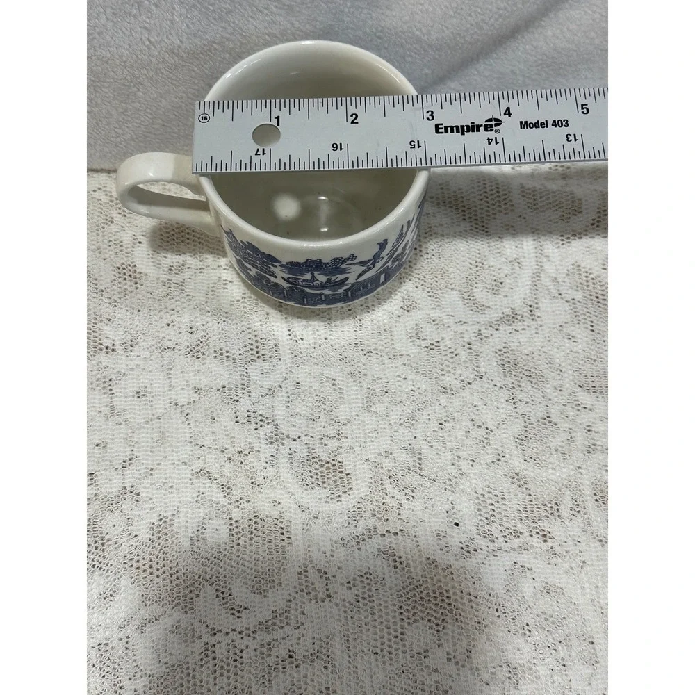 Blue Willow Teacup Saucer Set England Vintage‎ Porcelain